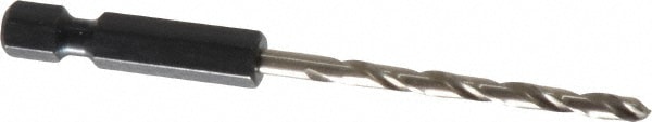 Mechanics Drill Bit: 1/8" Dia, 118 ° Point, High Speed Steel, Hex Shank, Split Point
