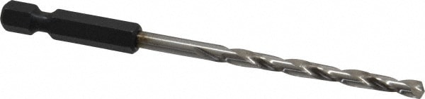 Mechanics Drill Bit: 5/32" Dia, 118 ° Point, High Speed Steel, Hex Shank, Split Point