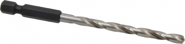 Mechanics Drill Bit: 3/16" Dia, 118 ° Point, High Speed Steel, Hex Shank, Split Point
