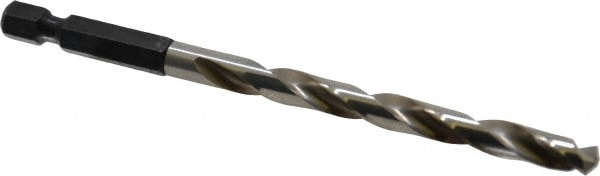 Mechanics Drill Bit: 1/4" Dia, 118 ° Point, High Speed Steel, Hex Shank, Split Point