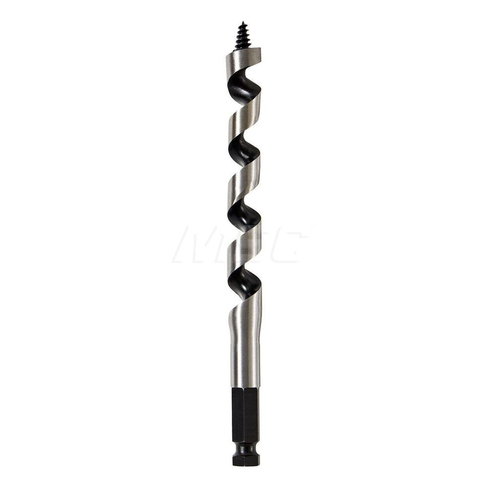 5/8", 7/16" Diam Hex Shank, 6" Overall Length with 4" Twist, Ship Auger Bit