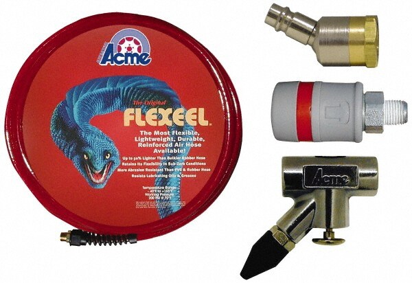 Blow Gun & Hose Kits; Type: Paint Booth Kit ; Hose Length (Feet): 35.00 ; Hose Inside Diameter: 3/8 (Inch); Fitting Size: 1/4 NPT ; Contents: High Flow Ball Swivel Connector; High Flow Composite Coupler; Rubber Tip In-Line Blow Gun ; Number of Pieces: 4