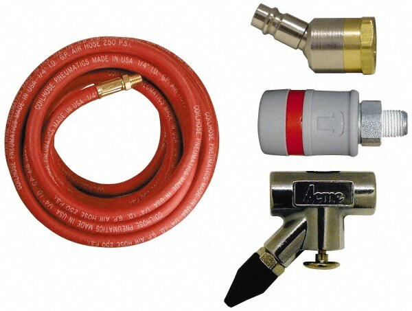 Blow Gun & Hose Kits; Type: Paint Booth Kit ; Hose Length (Feet): 35.00 ; Hose Inside Diameter: 3/8 (Inch); Fitting Size: 1/4 NPT ; Contents: High Flow Ball Swivel Connector; High Flow Composite Coupler; Rubber Tip In-Line Blow Gun ; Number of Pieces: 4