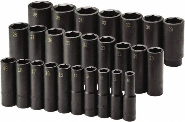 10 to 24mm Range SK 6 Points 47 Piece Set Inch//Metric Measurement Standard 1//2 to 1-1//2 Range 1//2 Drive Deep Well Socket Set