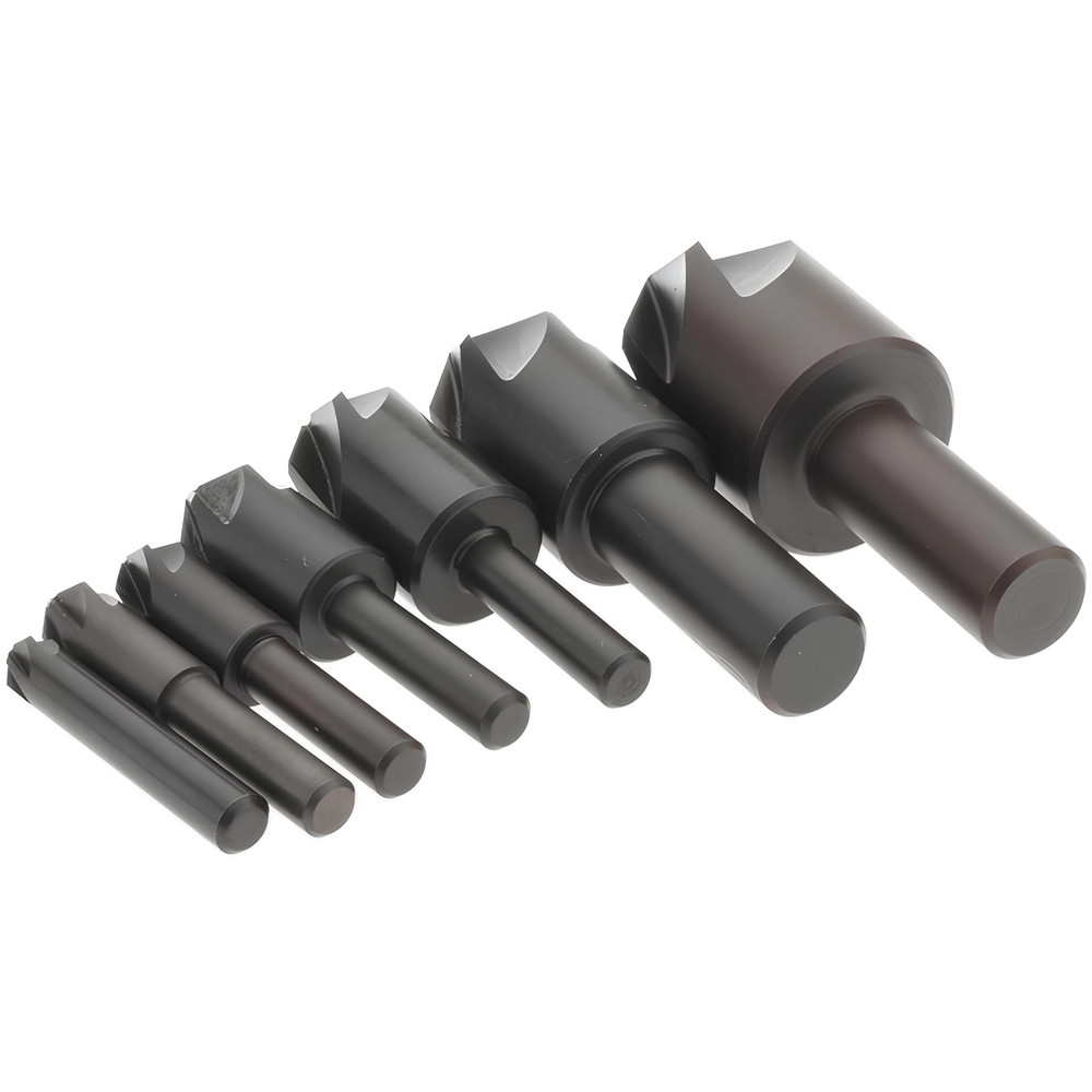 Keo Countersink Set 7 Pc, 1/4 to 1" Head Dia, 6 Flute, 82 deg