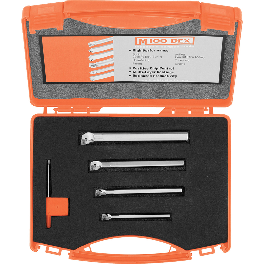 Indexable Boring Bar Set - Uses CCMT 21.51 Inserts, A04F SCLCR 2, A05H SCLCR 2, A06J SCLCR 2, A08K SCLCR 2 Toolholder, Through Coolant