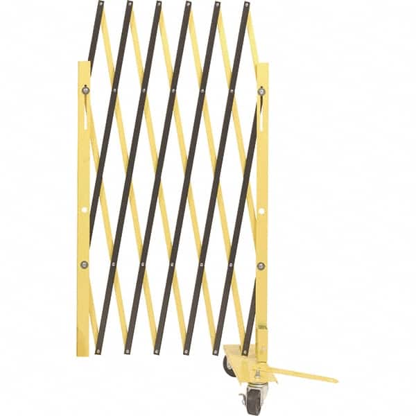 Illinois Engineered Products XL640 Portable Barrier Gate: 40" High, Steel Frame, Black & Yellow 