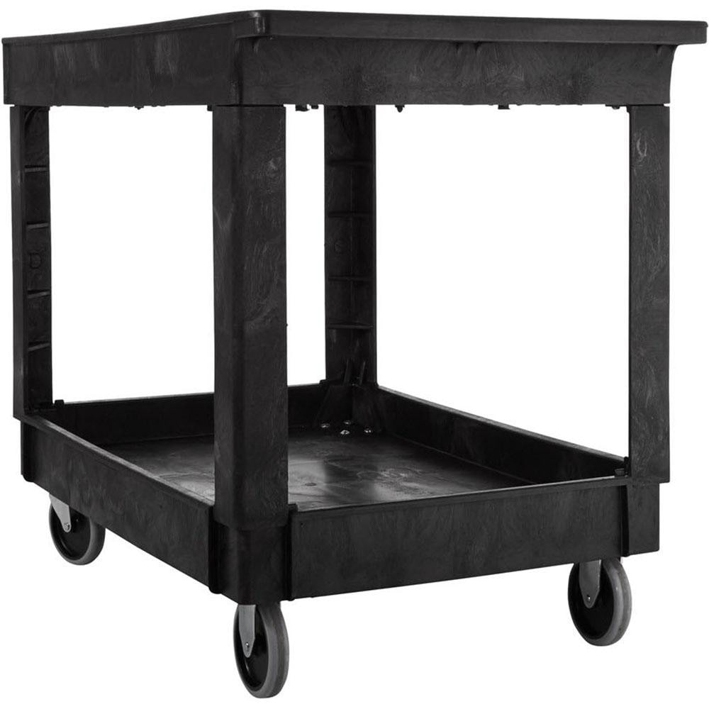 Rubbermaid FG9T6700BLA Black 2-Shelf Utility Cart