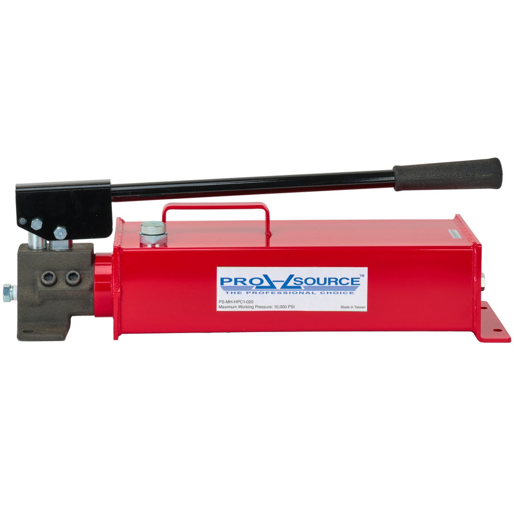 Manual Hydraulic Pump: 2 Stage, 1.594" Piston Dia, Steel Pump