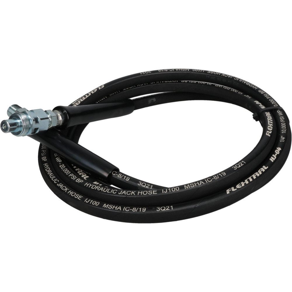 Hydraulic Pump Hose: 1/4" ID, 10' OAL, Rubber