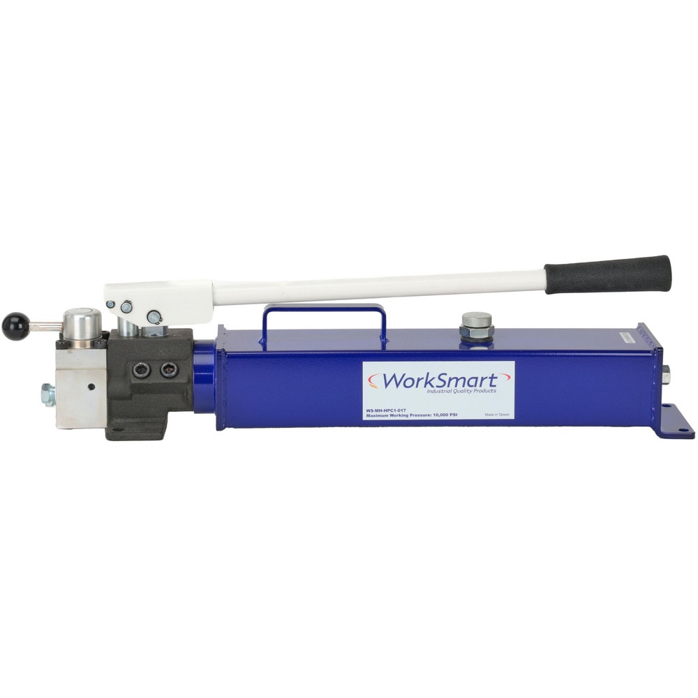 Manual Hydraulic Pump: 2 Stage, 1.594" Piston Dia, Steel Pump