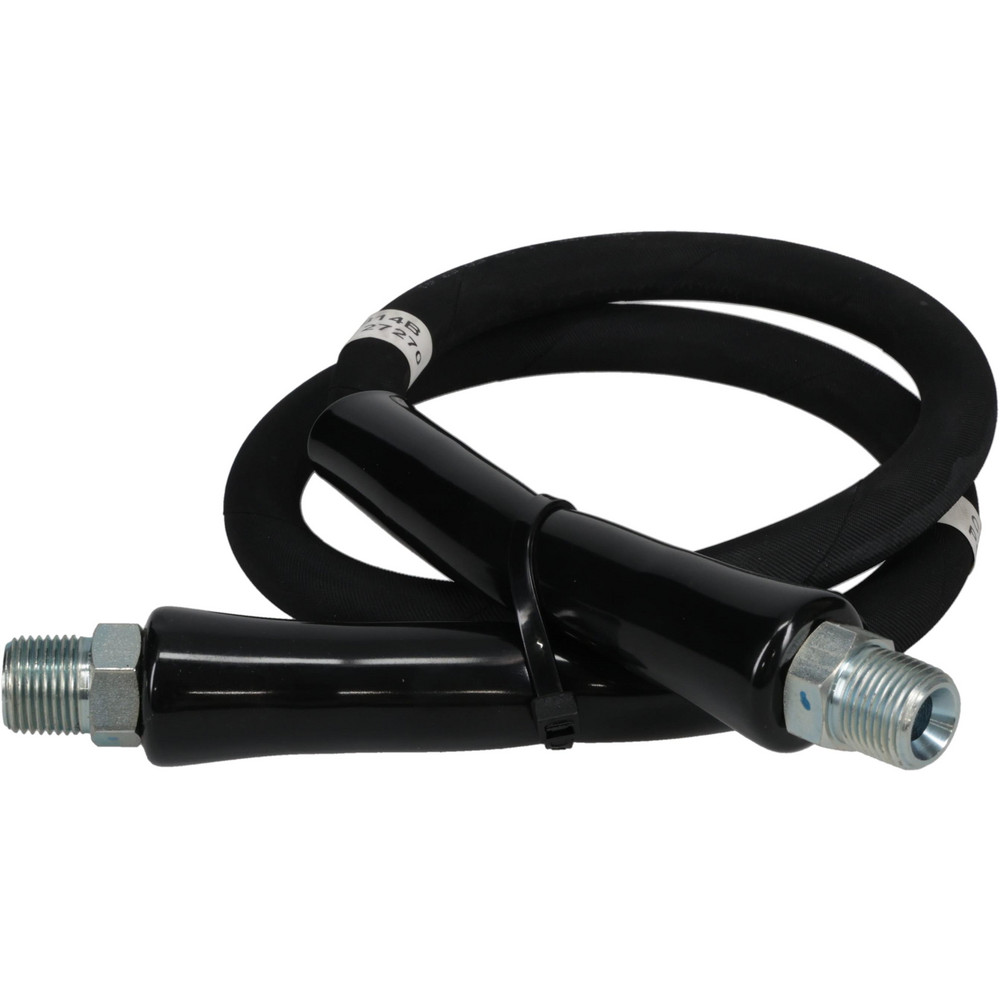 Hydraulic Pump Hose: 1/4" ID, 3' OAL, Rubber
