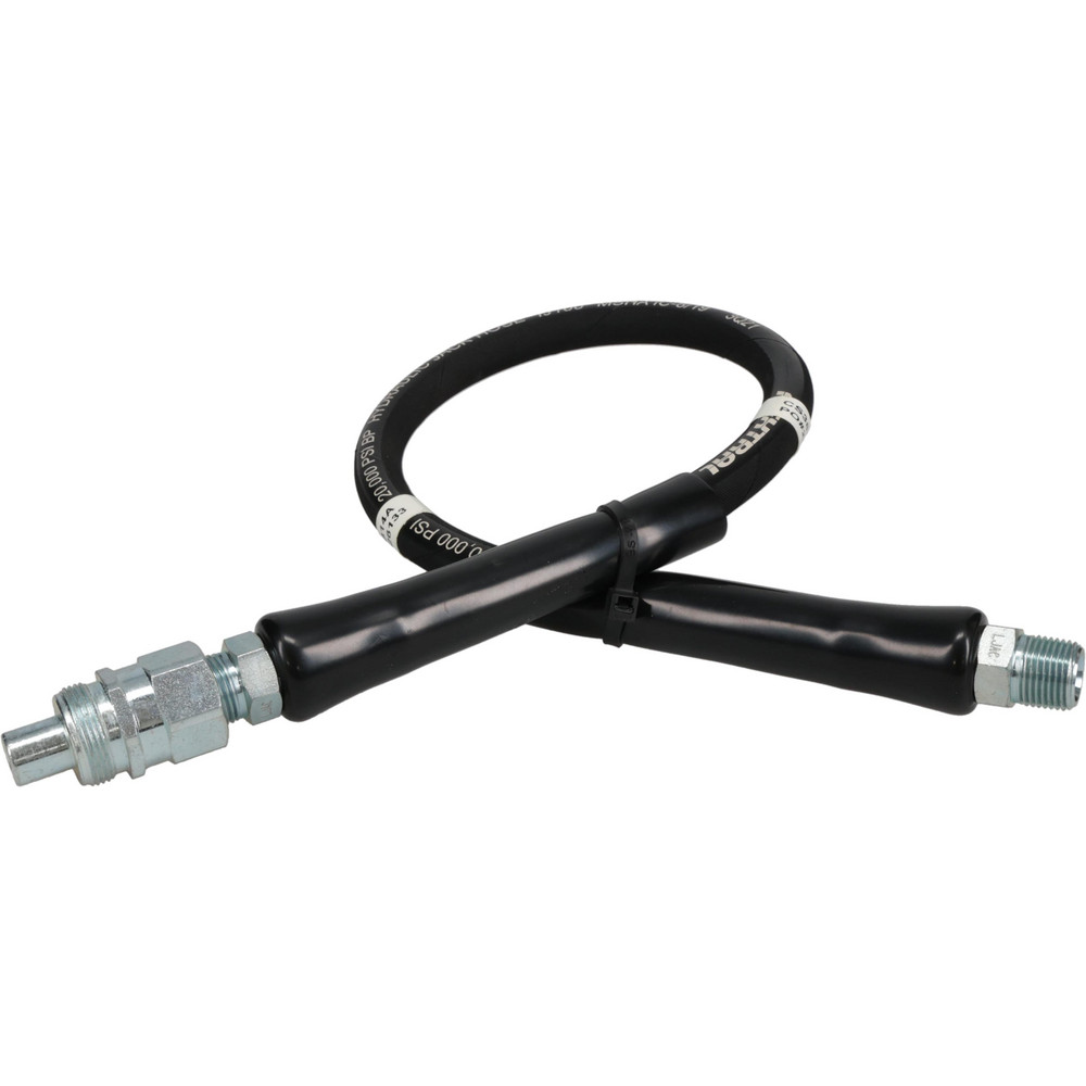 Hydraulic Pump Hose: 1/4" ID, 2' OAL, Rubber