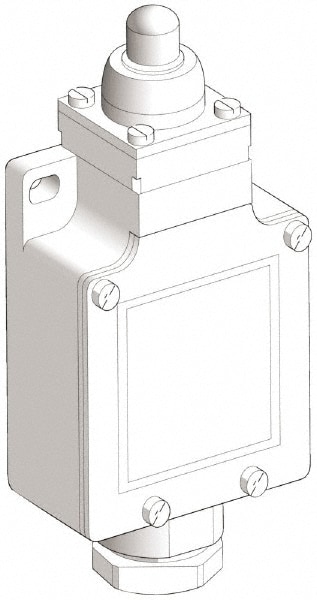 Telemecanique Sensors XCKL110H7 General Purpose Limit Switch: SPDT, NC, End Plunger, Top 