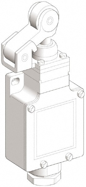 Telemecanique Sensors XCKL121H7 General Purpose Limit Switch: SPDT, NC, Roller Plunger, Top 