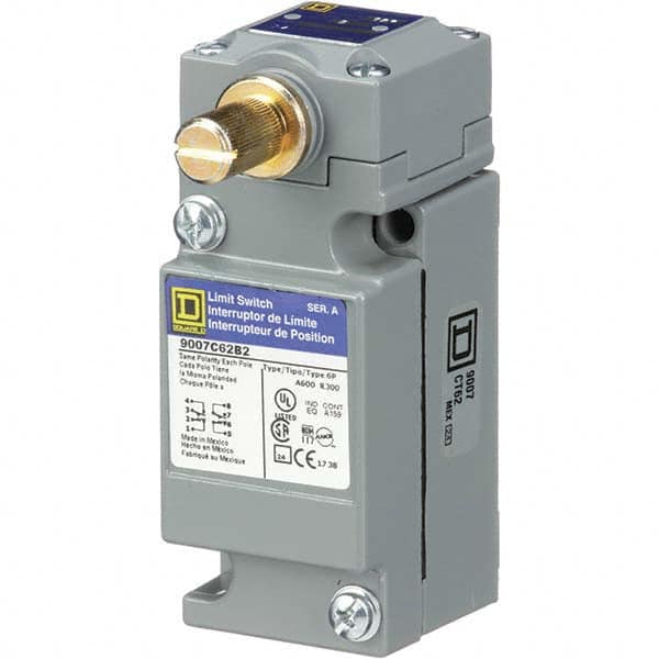 General Purpose Limit Switch: DPDT, 2NC/2NO, Rotary Head, Side