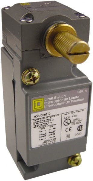 General Purpose Limit Switch: DPDT, NC, Rotary Head, Side