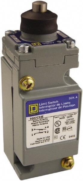 Square D 9007C54E General Purpose Limit Switch: SPDT, NC, Plunger, Top Image