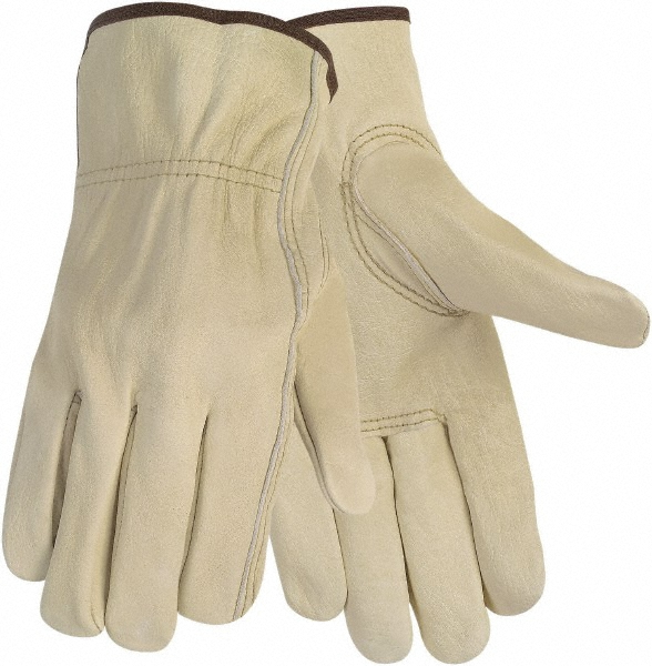 Work & General Purpose Gloves; Back Material: Cowhide ; Cuff Style: Slip-On ; Primary Material: Leather ; Coating Material: Uncoated ; Coating Coverage: Uncoated ; Grip Surface: Smooth