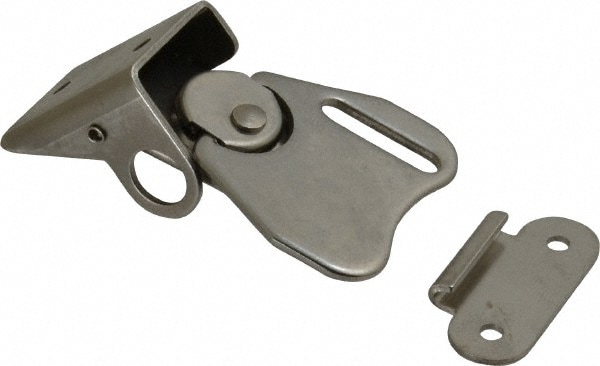 Padlockable Wing Turn Door Latch: 1-1/2" OAW, 0.94" OAH, Stainless Steel