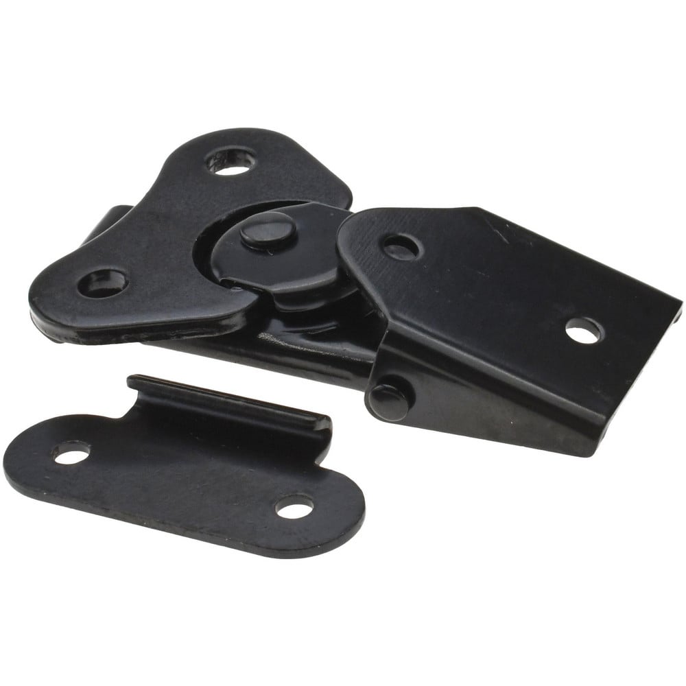 Extended Base Wing Turn Door Latch: 1-1/2" OAW, 0.58" OAH, Steel, Black Enamel Paint Finish