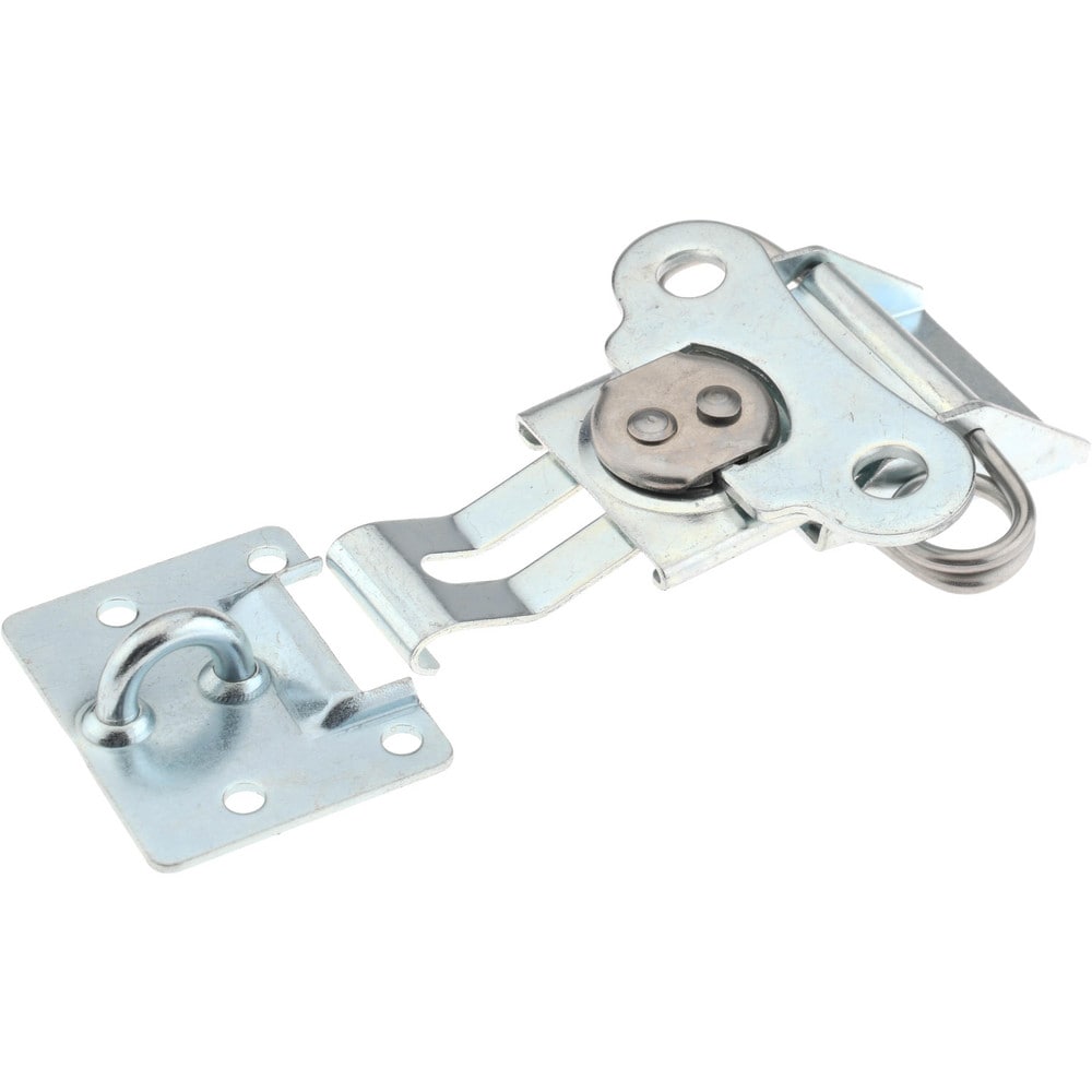 Padlockable Wing Turn Door Latch: 3-1/4" OAW, 0.72" OAH, Steel, Zinc-Plated