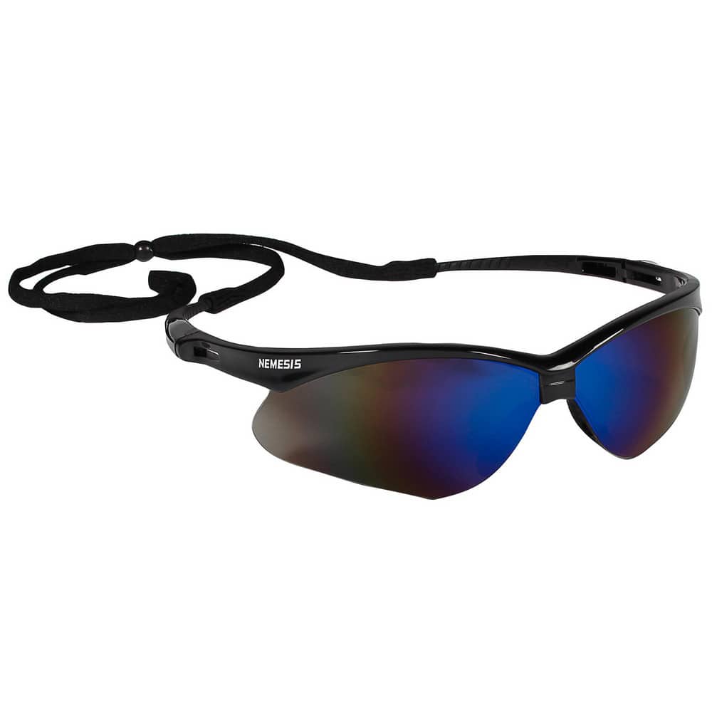 Jackson Nemesis Safety Glasses - Blue Mirror Lens / Black Frame