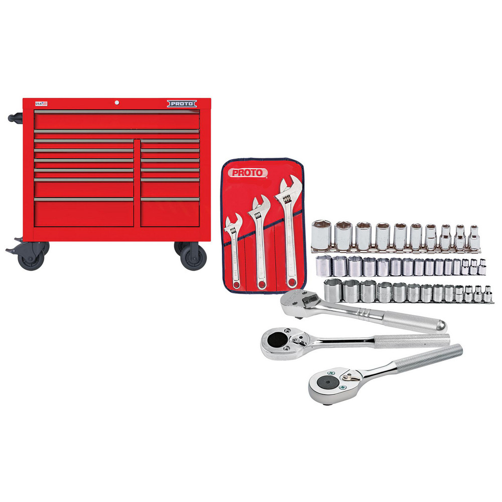 Tool Roller Cabinets; Drawers Range: 11 to 15 Drawers ; Overall Weight Capacity: 1800lb ; Top Material: Vinyl ; Color: Gloss Red ; Load Capacity Range: 1400 to 2499 Lb ; Locking Mechanism: Keyed
