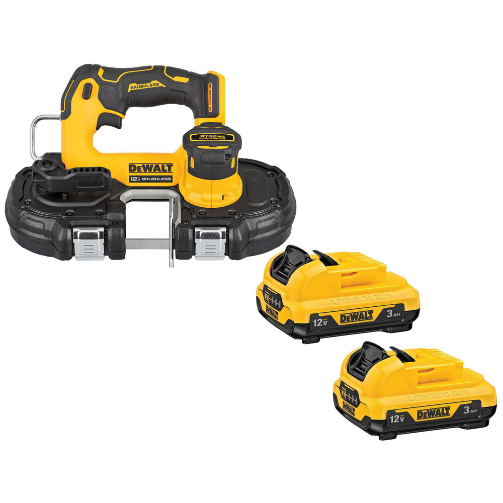 Cordless Portable Bandsaws; Voltage: 12.00 ; Maximum Depth of Cut (Decimal Inch): 1-3/4 ; Low Speed (SFPM): 0 ; Cutting Capacity - Round: 3 ; Cutting Capacity - Rectangular: 1-3/4 ; Number Of Speeds: Variable