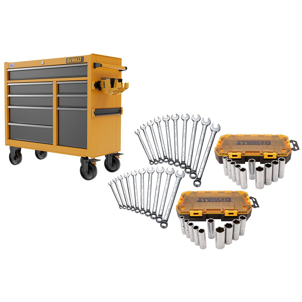 Tool Roller Cabinets; Drawers Range: 5 - 10 Drawers ; Overall Weight Capacity: 2000lb ; Top Material: Steel ; Color: Black; Yellow ; Load Capacity Range: 1400 to 2499 Lb ; Locking Mechanism: Keyed