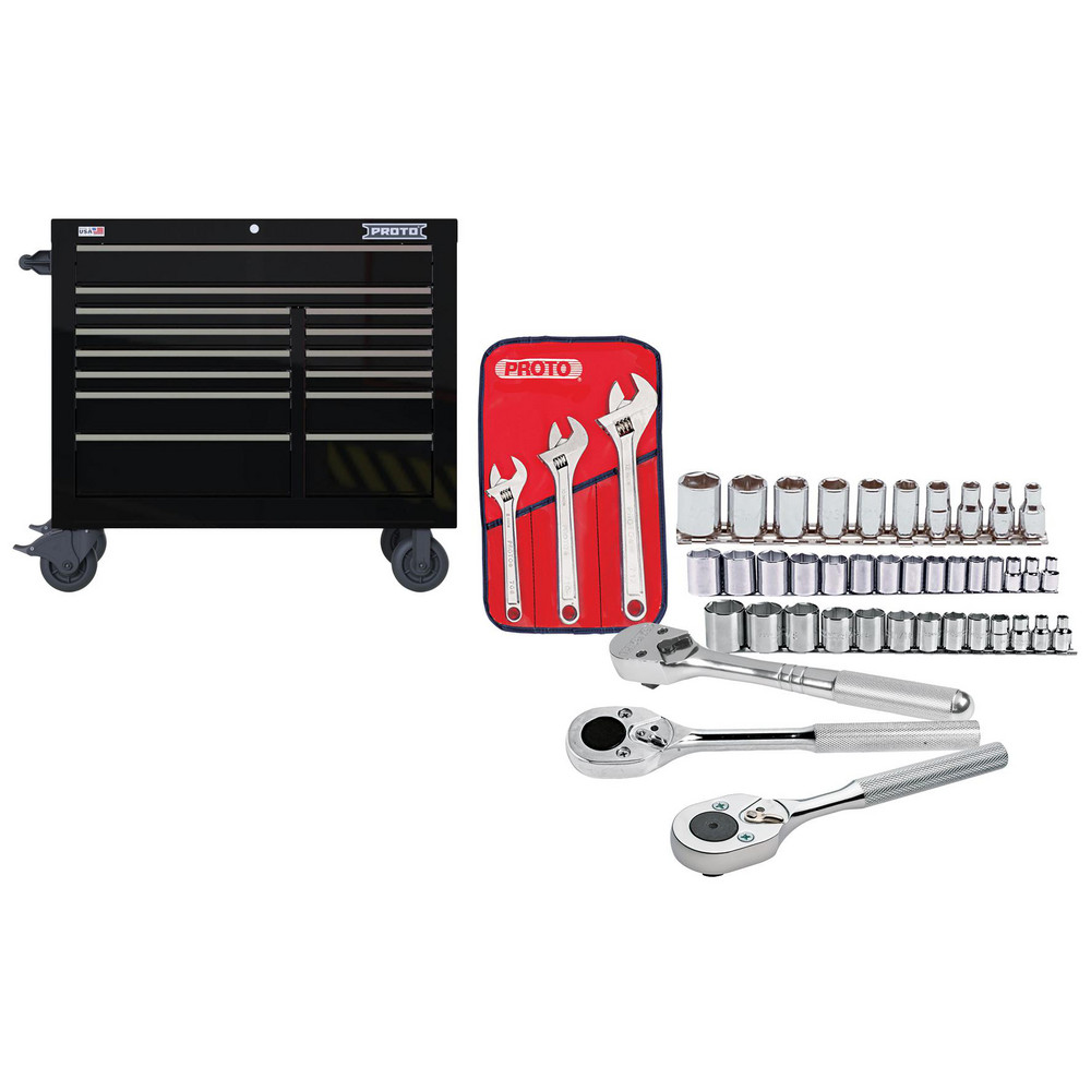 Tool Roller Cabinets; Drawers Range: 11 to 15 Drawers ; Overall Weight Capacity: 1800lb ; Top Material: Vinyl ; Color: Gloss Black ; Load Capacity Range: 1400 to 2499 Lb ; Locking Mechanism: Keyed