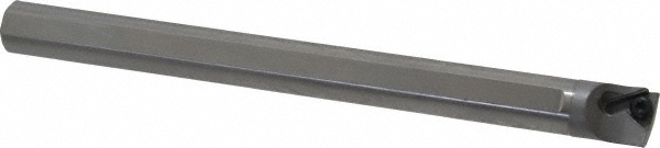 Indexable Boring Bar: A08MSTLPR2, 0.563" Min Bore Dia, Right Hand Cut, 1/2" Shank Dia, 5 ° Lead Angle, Steel