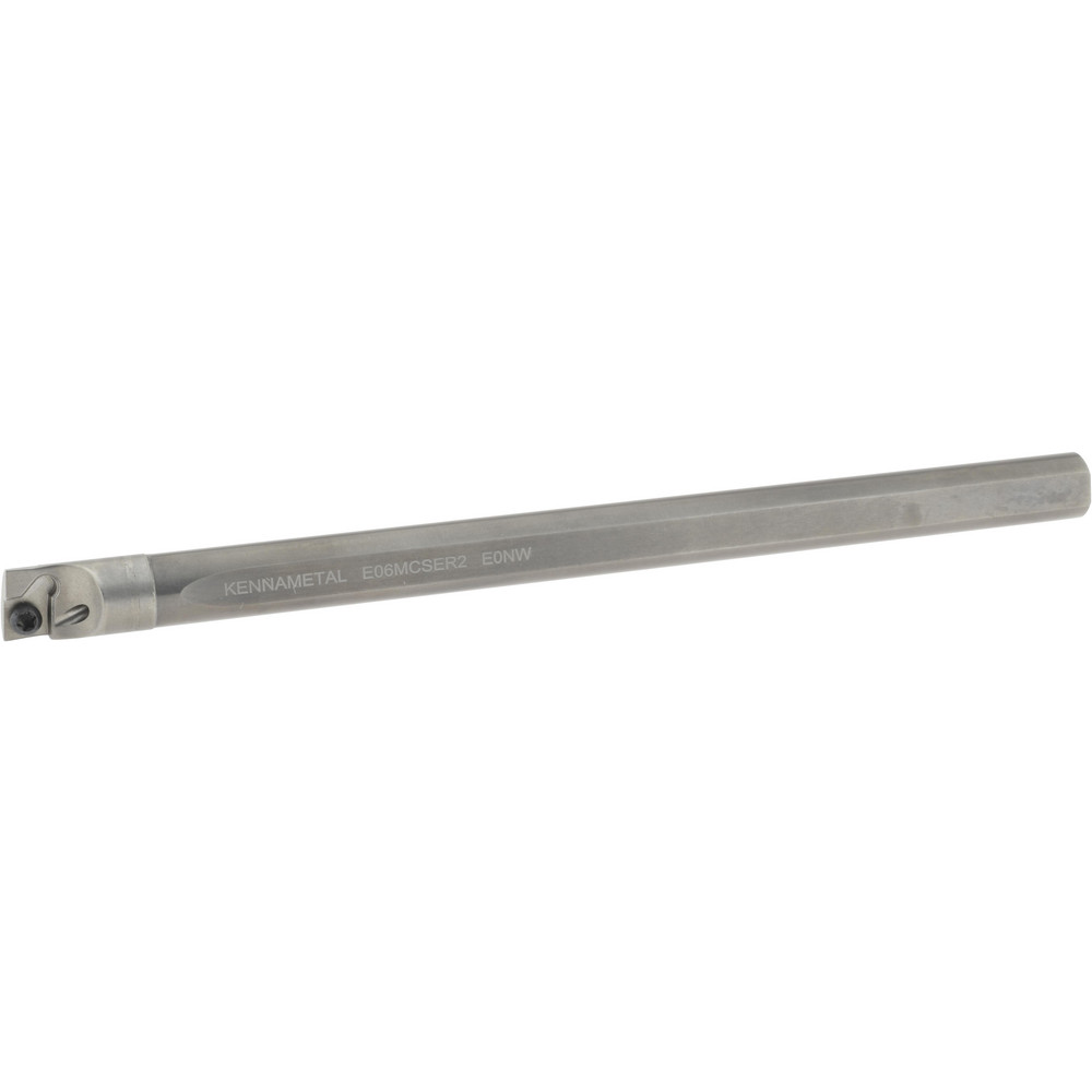 Indexable Boring Bar: E06MCSER2, 0.421" Min Bore Dia, Right Hand Cut, 3/8" Shank Dia, 5 ° Lead Angle, Solid Carbide (Shank), Steel (Head)