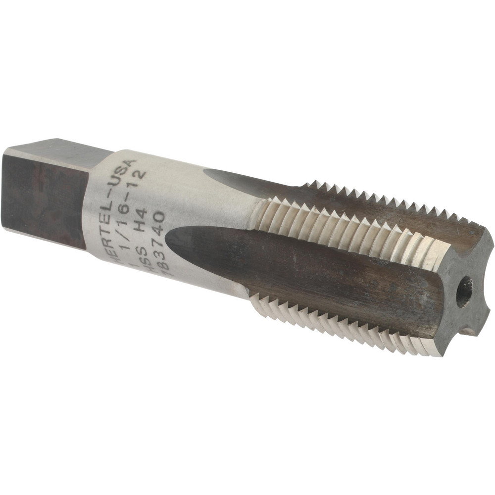 Hertel 87052 1-1/16 - 12 Plug RH H4 Bright High Speed Steel 4-Flute Straight Flute Hand Tap Image