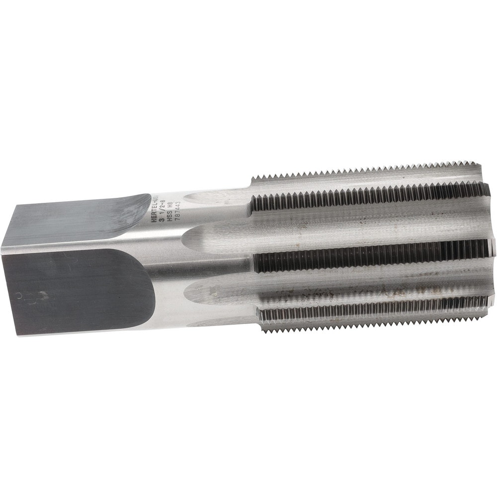 Hertel 87051 Straight Flutes Tap: 3-1/2-8, UNS, 8 Flutes, Bottoming, High Speed Steel, Bright/Uncoated Image