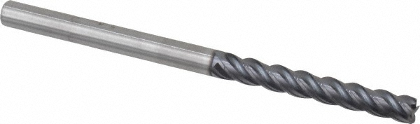 Kennametal 4047735 Corner Radius End Mill: 1/4" Dia, 1-3/4" LOC, 0.015" Radius, 4 Flutes, Solid Carbide Image