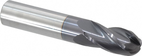 Hertel EM250040 Ball End Mill: 0.625" Dia, 1.25" LOC, 4 Flute, Solid Carbide Image