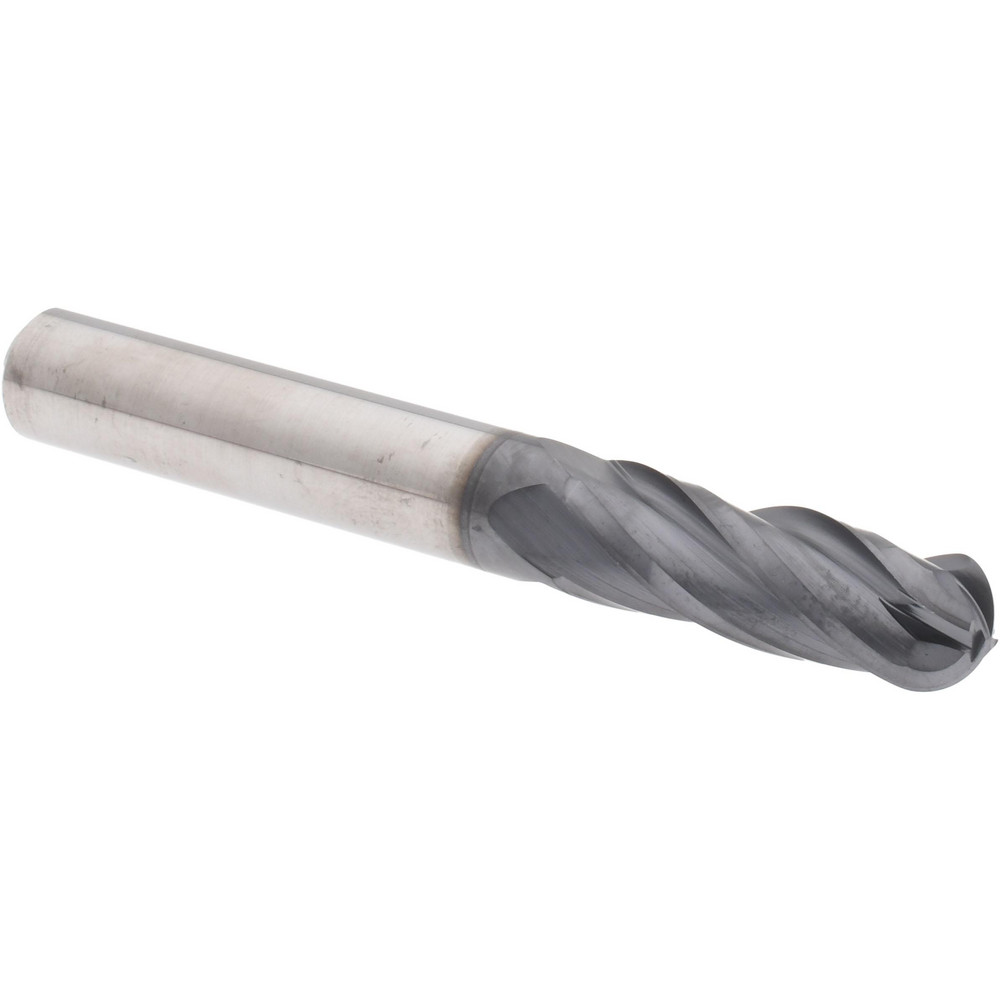 Hertel EM060024 Ball End Mill: 0.375" Dia, 1.125" LOC, 4 Flute, Solid Carbide Image