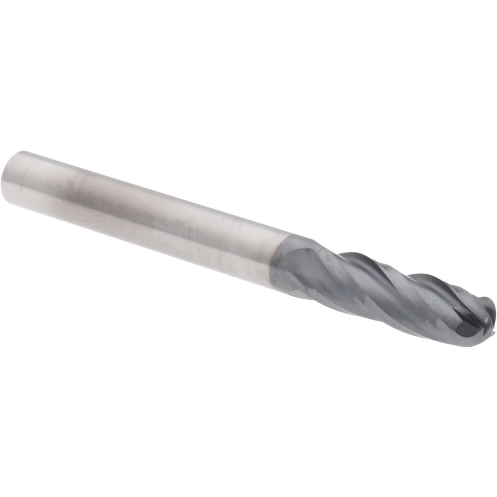 Hertel EM250016 Ball End Mill: 0.25" Dia, 0.75" LOC, 4 Flute, Solid Carbide Image