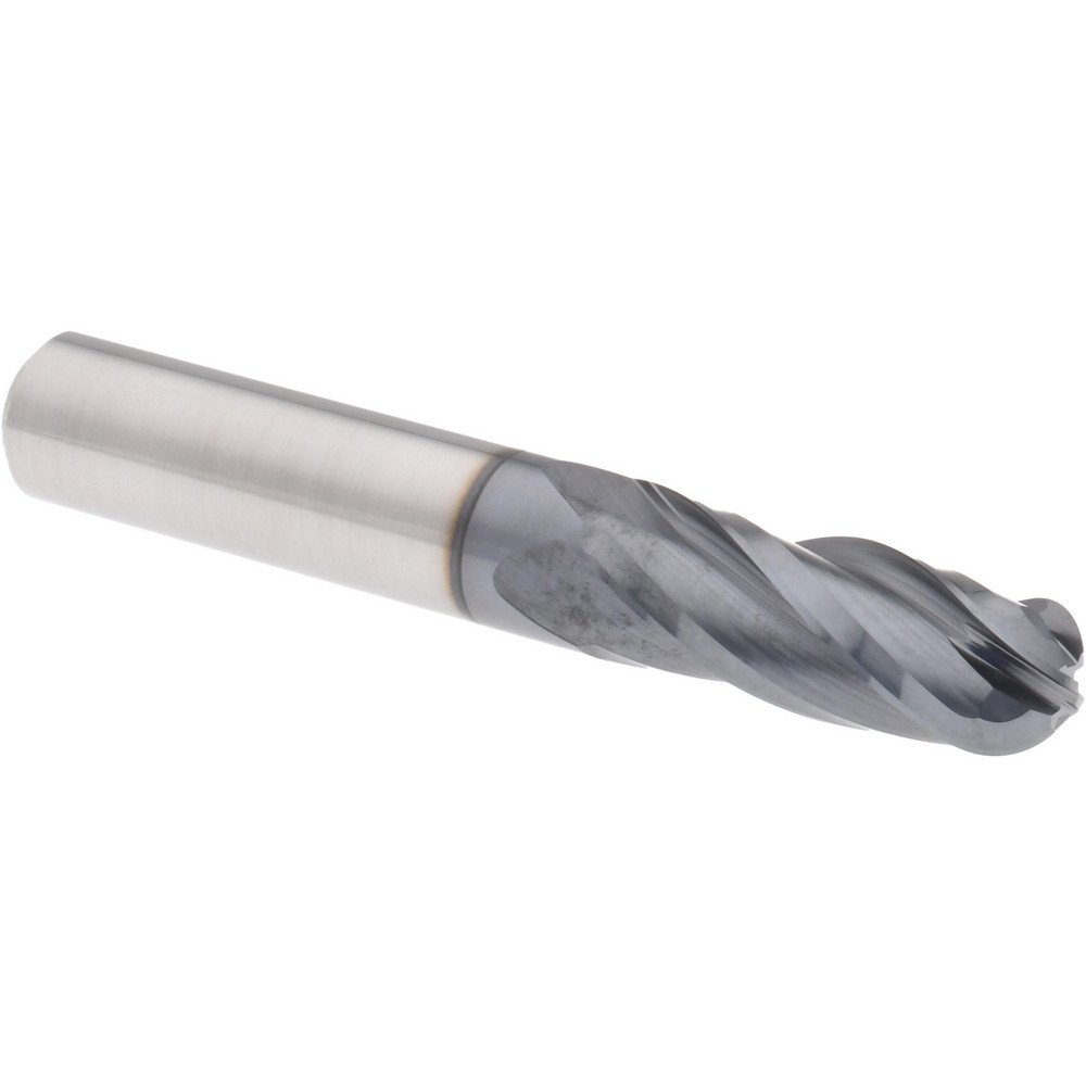 Hertel EM250024 Ball End Mill: 0.375" Dia, 1" LOC, 4 Flute, Solid Carbide Image