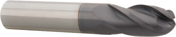 Hertel EM250032 Ball End Mill: 0.5" Dia, 1" LOC, 4 Flute, Solid Carbide Image