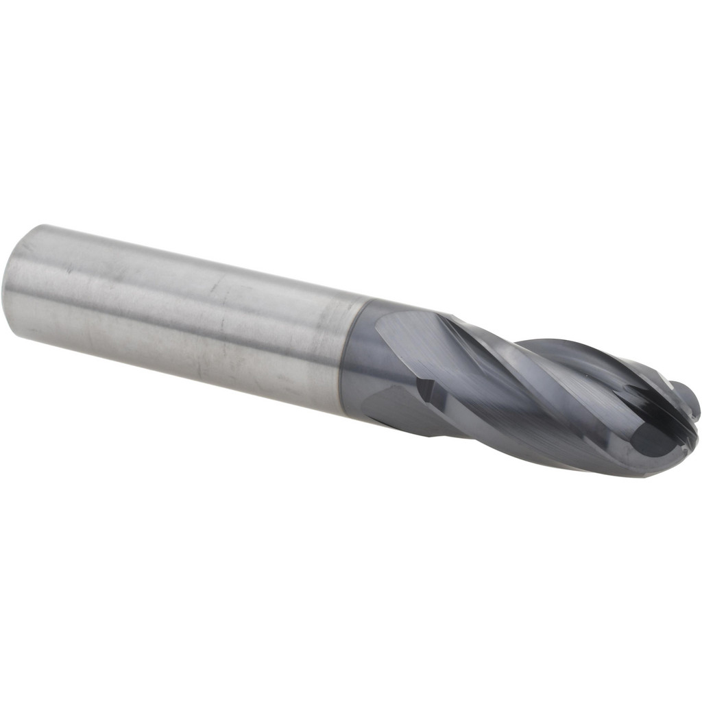 Hertel EM250032 Ball End Mill: 0.5" Dia, 1" LOC, 4 Flute, Solid Carbide Image