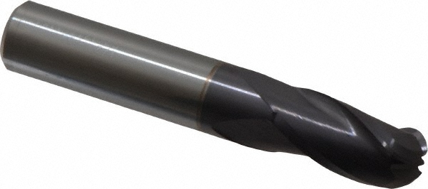 Hertel EM99924739 Ball End Mill: 0.5" Dia, 1" LOC, 3 Flute, Solid Carbide Image