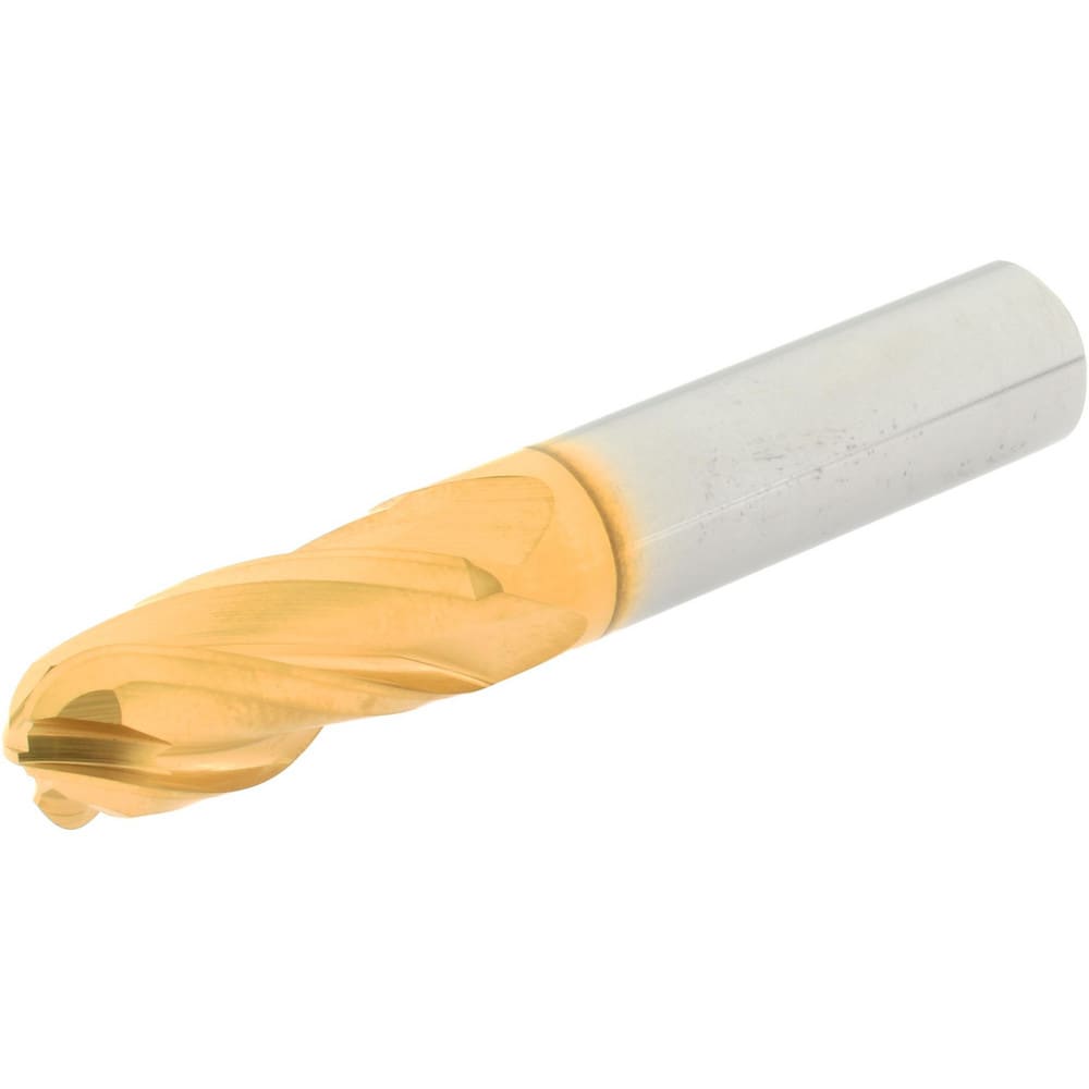 Ball End Mill: 0.4375" Dia, 1" LOC, 4 Flute, Solid Carbide