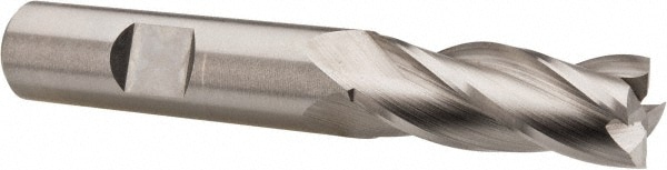 Hertel 11759 Square End Mill: 0.4921 Dia, 1-1/4 LOC, 1/2 Shank Dia, 3-1/4 OAL, 4 Flutes, Cobalt Image