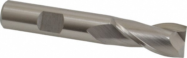 Square End Mill: 0.5709'' Dia, 1-1/8'' LOC, 1/2'' Shank Dia, 3-1/8'' OAL, 2 Flutes, Cobalt