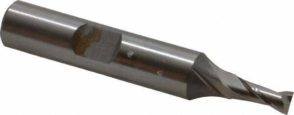 Square End Mill: 0.1772'' Dia, 7/16'' LOC, 3/8'' Shank Dia, 2-5/16'' OAL, 2 Flutes, Cobalt