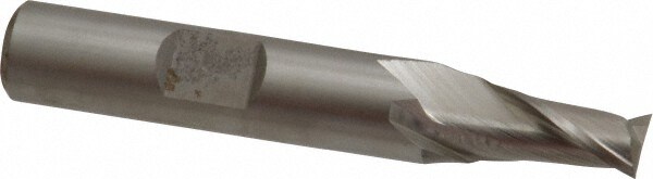 Square End Mill: 0.2953'' Dia, 9/16'' LOC, 3/8'' Shank Dia, 2-5/16'' OAL, 2 Flutes, Cobalt
