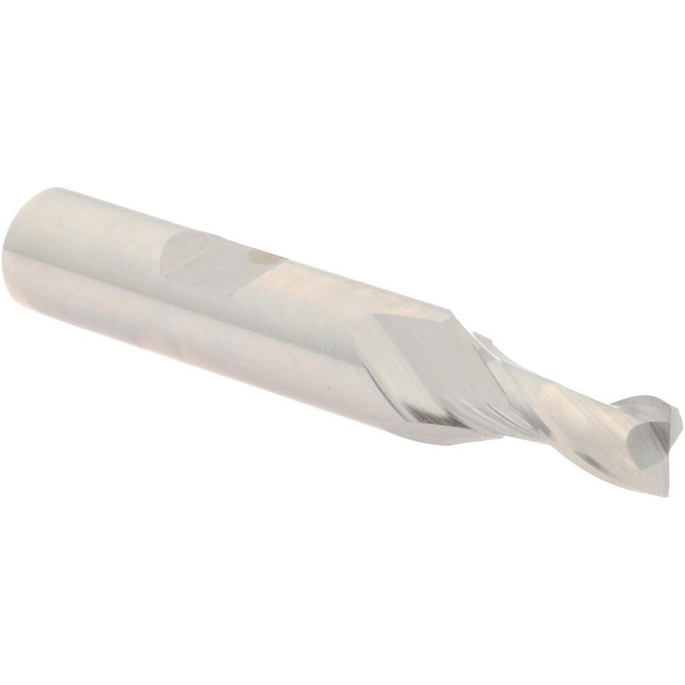 Square End Mill: 0.2559'' Dia, 9/16'' LOC, 3/8'' Shank Dia, 2-3/8'' OAL, 2 Flutes, Cobalt