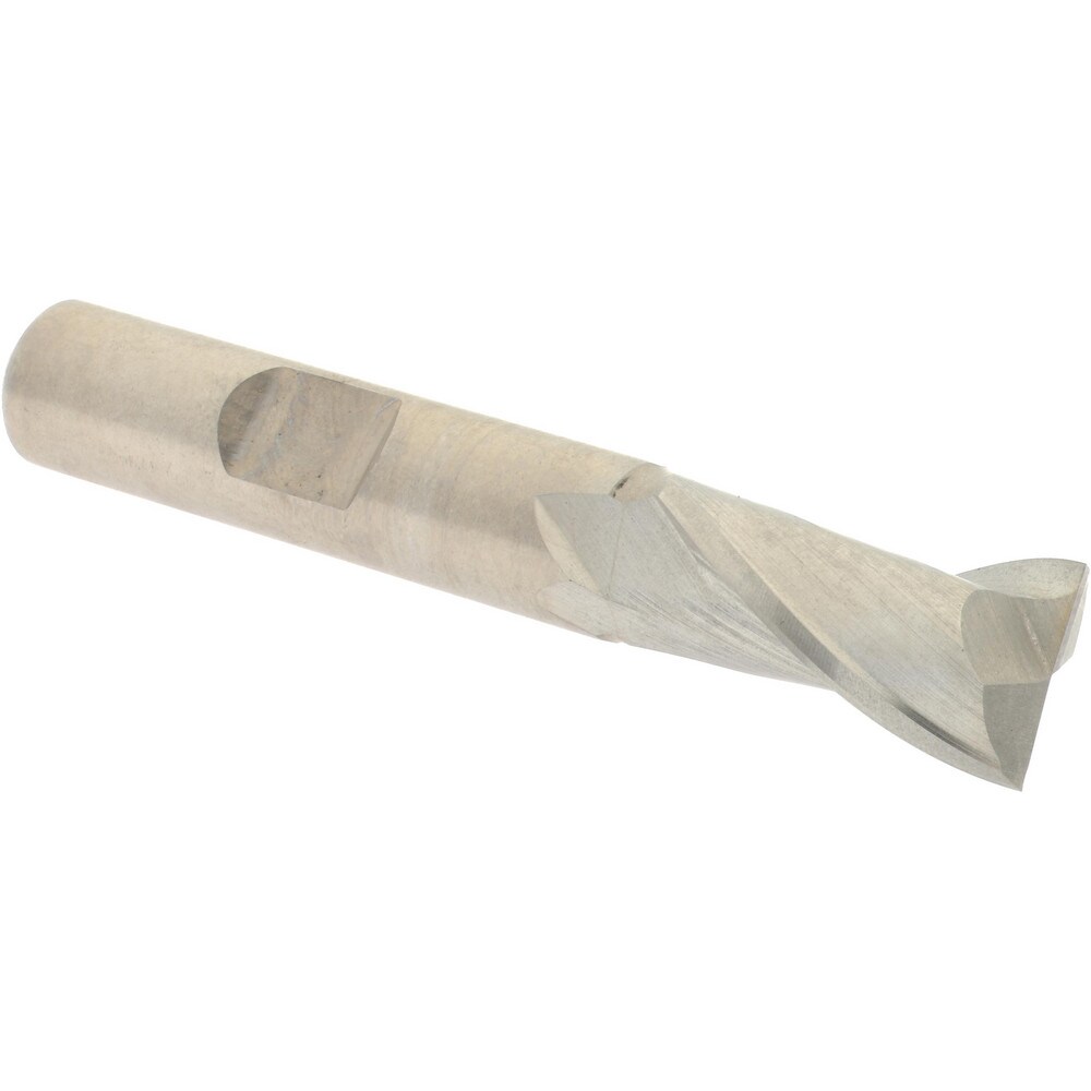 Square End Mill: 0.4528'' Dia, 13/16'' LOC, 3/8'' Shank Dia, 2-1/2'' OAL, 2 Flutes, Cobalt